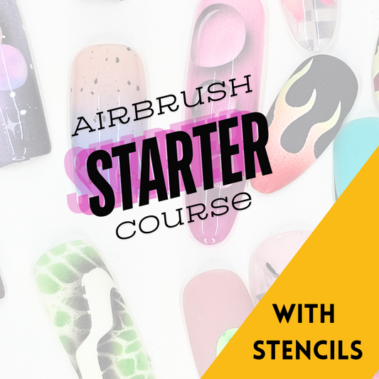 Acrylic Airbrush Nail Art Starter Course & Starter Stencil Pack Glam Goodies