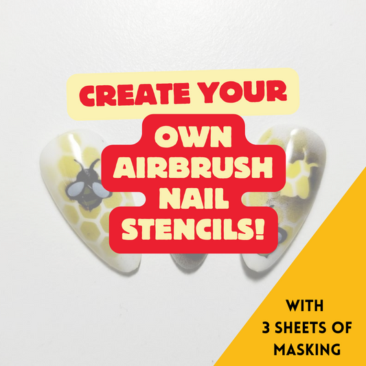 Create Your Own Airbrush Nail Art Stencils & 3 Sheets of Masking Glam Goodies